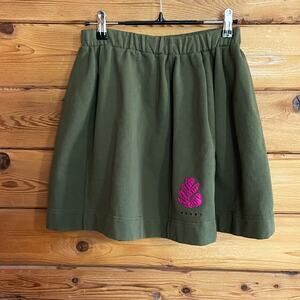 Marni Elastic Waist A-Line Mini Skirt Army Green Size 8